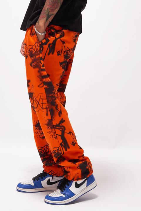 Orange & Black Graffiti Print Joggers from Jaded London on 21 Buttons