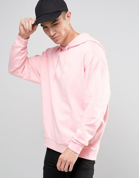 Sudadera Extragrande Con Capucha Rosa De Asos