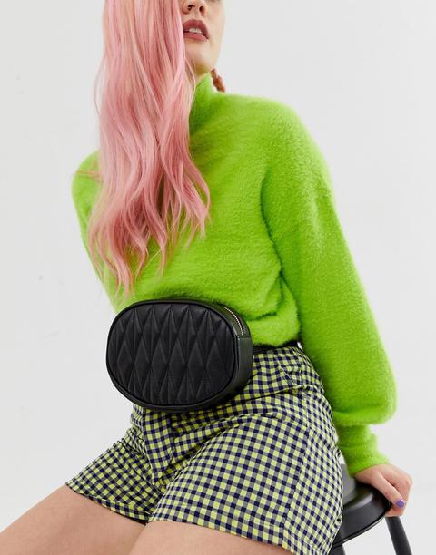 Asos Design Circle Quilted Bum Bag-black