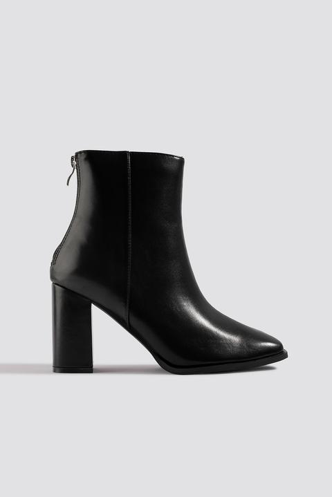 Squared Front Ankle Boots Schwarz