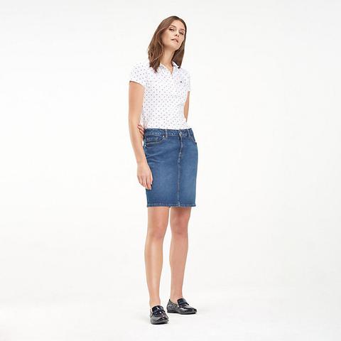 polo shirt and pencil skirt