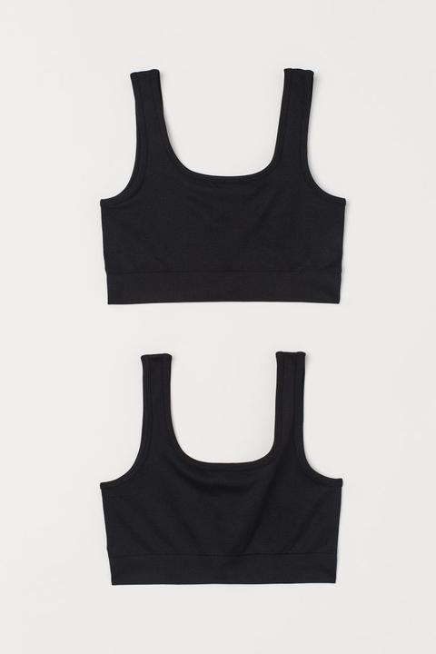 2-pack Seamless Sports Bras - Black