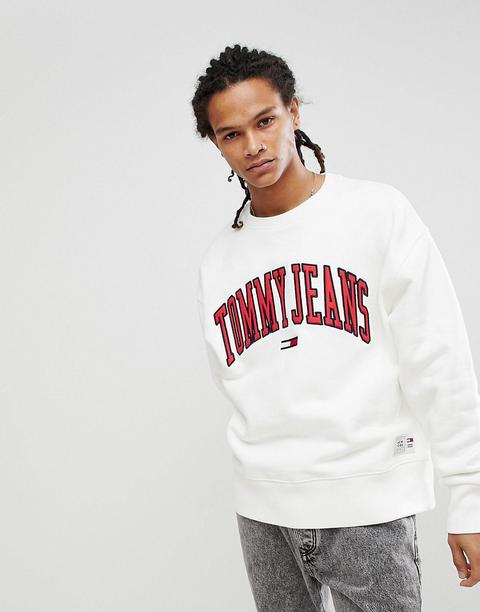 Tommy Jeans Collegiate Capsule Sweatshirt In White - Bright White