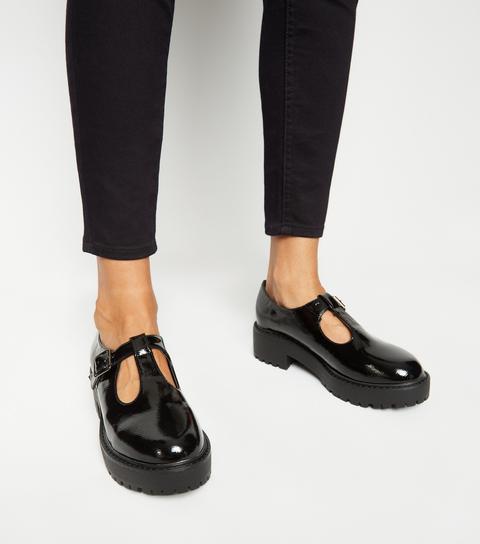 black chunky mary janes
