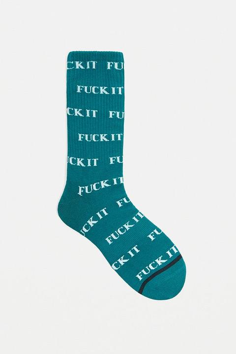 Huf Slogan Socks - Blue At Urban Outfitters