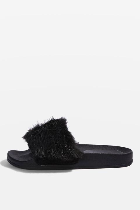 Hoot Faux Fur Sliders