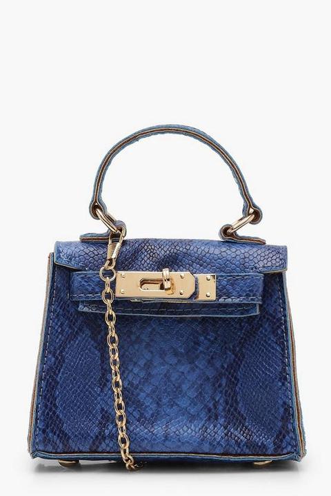 Mini Grabag Effet Serpent - Bleu - One Size, Bleu