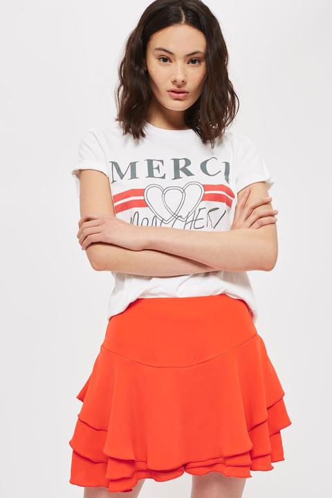 Womens **frill Skort By Love - Orange, Orange