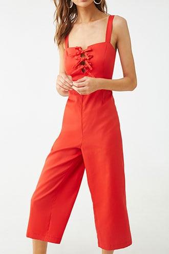 forever 21 jumpsuit red