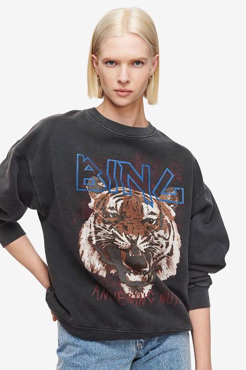 Anine Bing Tiger Sweatshirt In Black