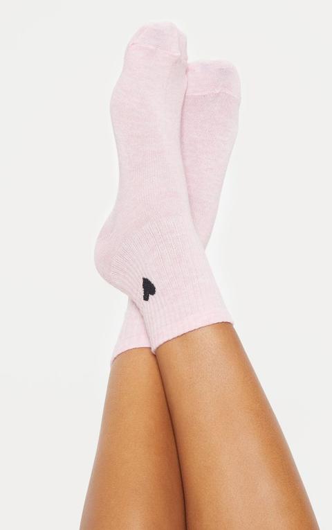 Pink Heart Knitted Socks