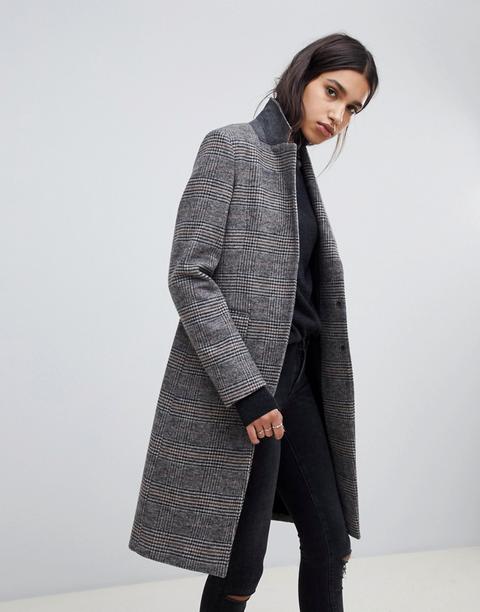 Allsaints - Indra - Cappotto A Quadri - Grigio