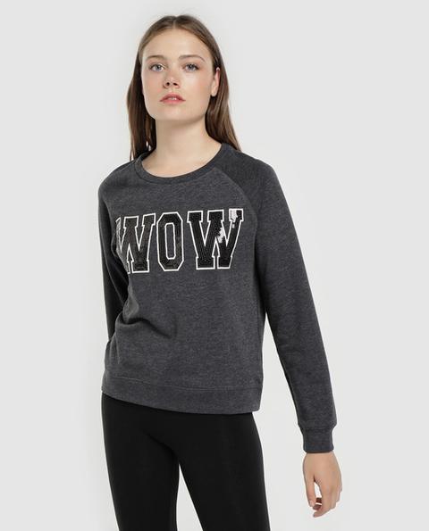 Easy Wear - Sudadera De Mujer Mensaje Lentejuelas