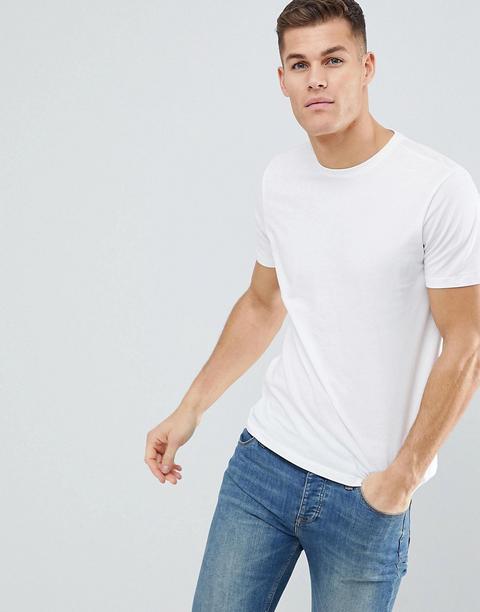 Camiseta Blanca Con Cuello Redondo De New Look-blanco