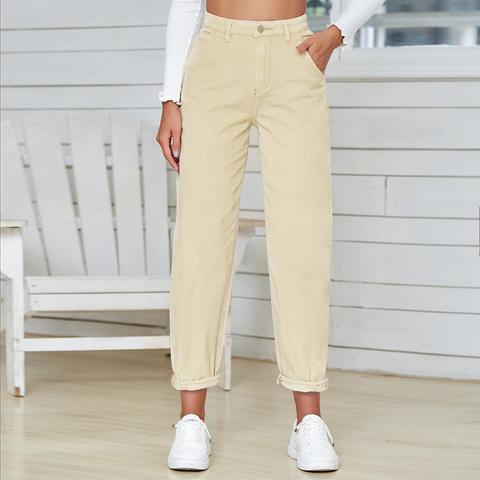 High Waist Corduroy Trousers