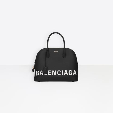 Mittelgroße Tasche Aus Kalbsleder Mit Handgezeichnetem Balenciaga Logoprint