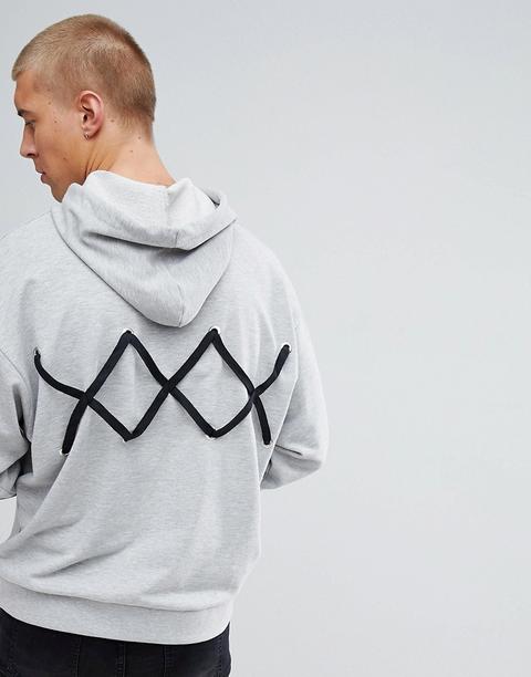 Sudadera Con Capucha Extragrande Con Detalle De Cordones En La Parte Posterior De Asos