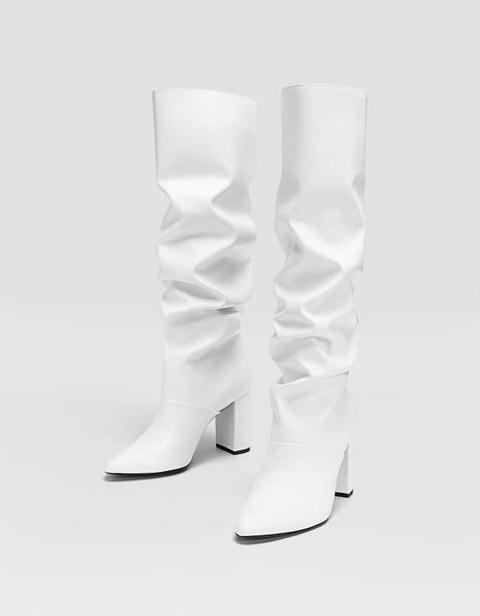 White Boots With Heels In White from 