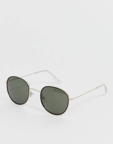 Burton Menswear Round Sunglasses In Gold