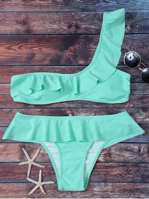 One Shoulder Ruffles Bikini