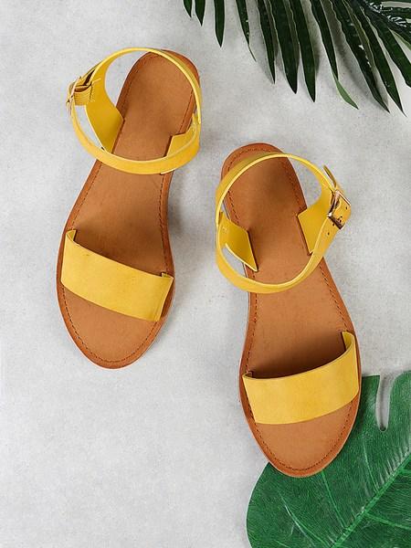 Single Band Ankle Strap Sandal Mustard