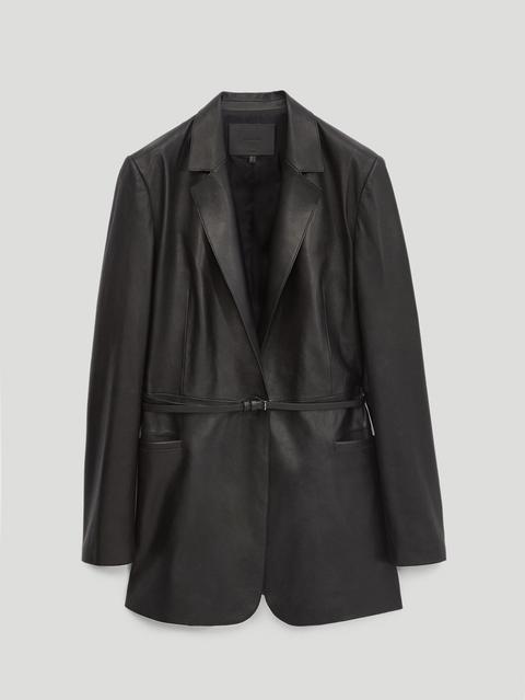 Blazer Piel Napa Negra Cinturón