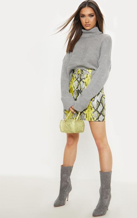 Grey Chunky Ribbed Knitted Jumper