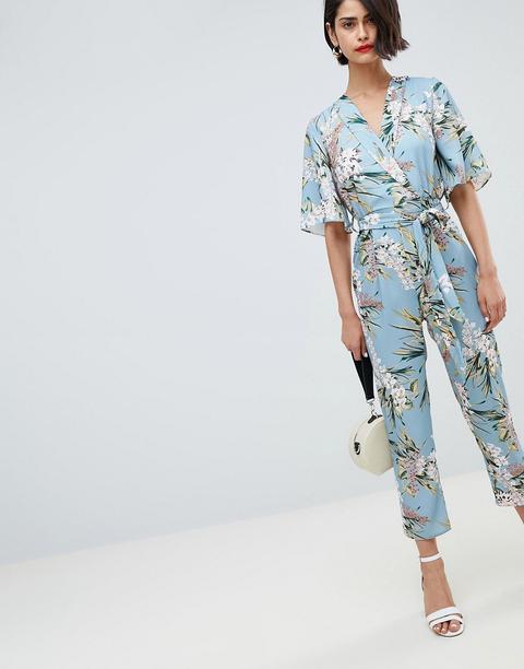 Mono Largo Con Lazada En La Cintura Y Estampado Floral De River Island