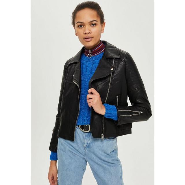 topshop leather look jacket