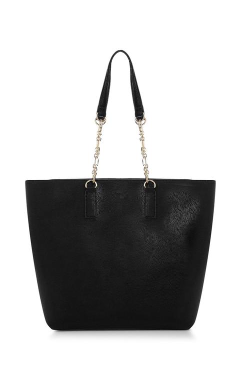 Bolso Tote Shopper Negro Con Cadena