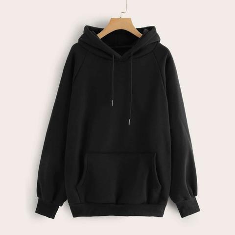 Raglan Sleeve Kangaroo Pocket Hoodie