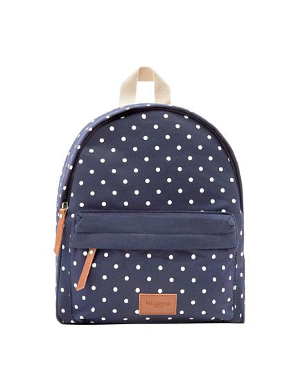 Mochila Detalle Lunares Azul