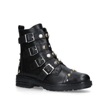 Carvela Swish - Black Studded Biker Boots