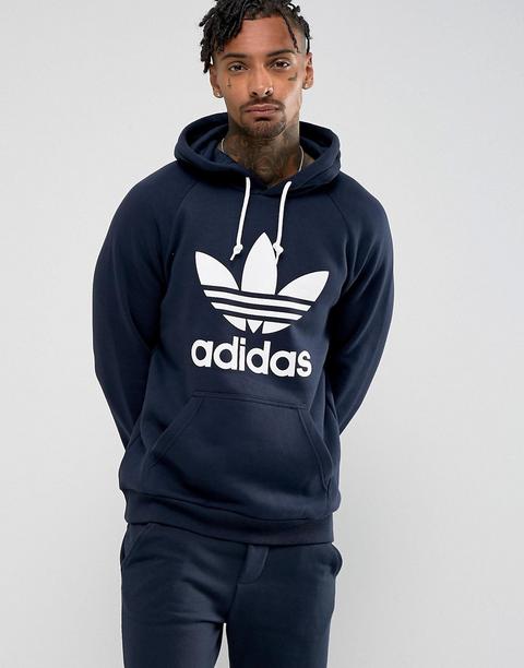 Adidas Originals - Bs4629 - Felpa Con Cappuccio E Trifoglio Blu Navy - Navy