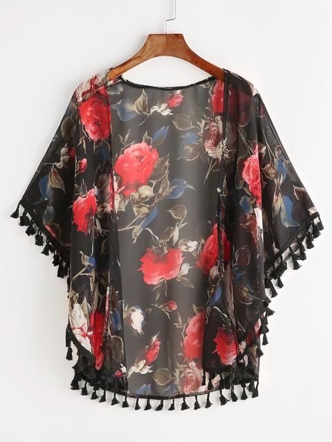 Kimono Con Stampa Floreale