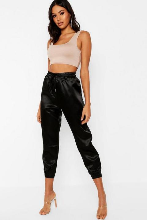 Womens Satin Utility Jogger - Black - Xs, Black
