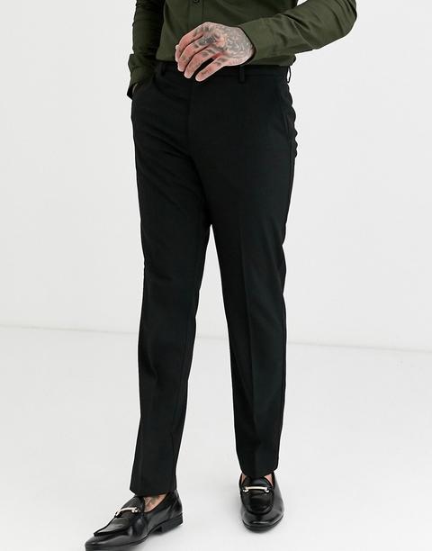 Burton Menswear Slim Smart Trousers In Black