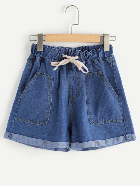 Cordoncino Elastico In Vita Cuffed Shorts