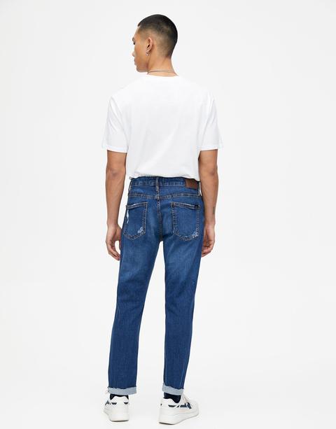 Jeans Slim Comfort Fit Con Strappi de Pull and Bear en 21 Buttons
