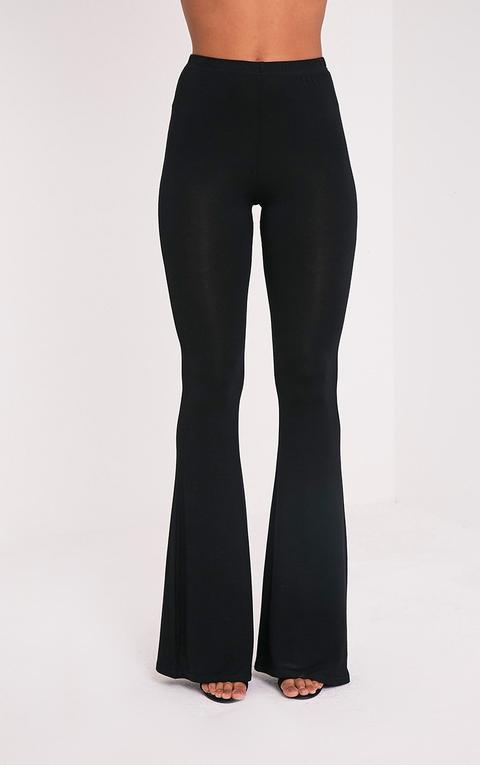 Basic Black Jersey Flared Trousers from 
