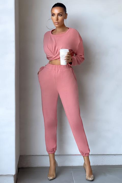 Volume Up | Coral Cuffed Sweat Pants
