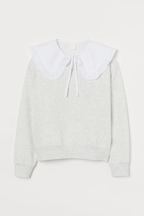 Sweat Avec Col - Gris