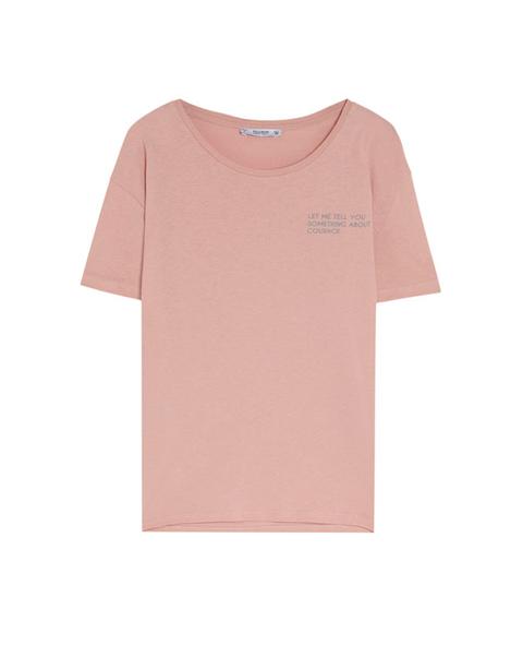 Camiseta Manga Corta Con Texto