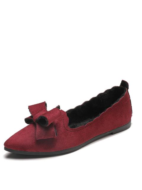 Pantofole Bordo A Ventaglio Con Design A Fiocco