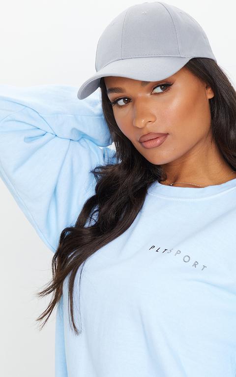 Light Grey Woven Baseball Cap