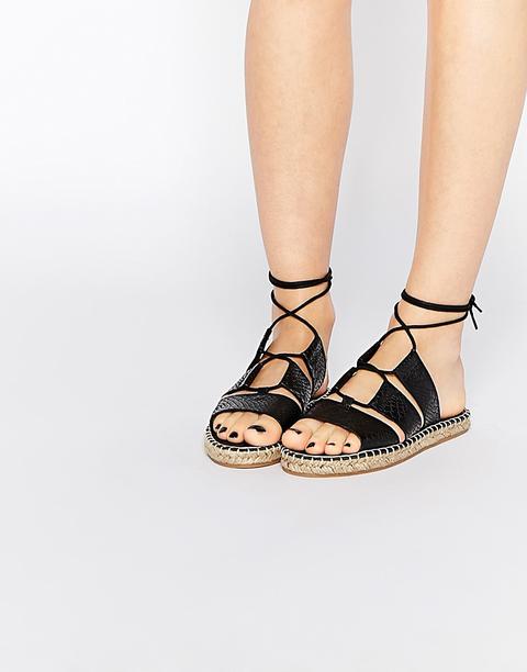 Sandalias Estilo Alpargata Con Diseño Anudado A La Pierna Jersey Island De Asos