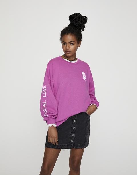 Sudadera Fucsia Print Mano
