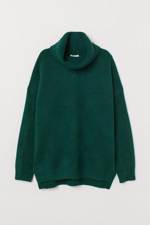 H & M - Jersey De Punto De Cuello Alto - Verde