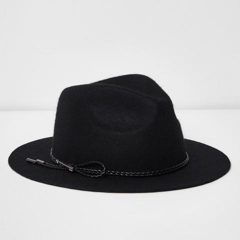 Black Felt Fedora Hat