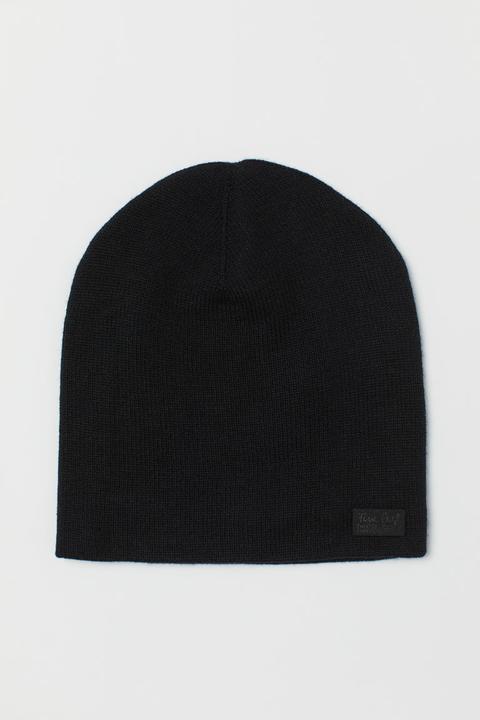 H & M - Fine-knit Wool Hat - Black